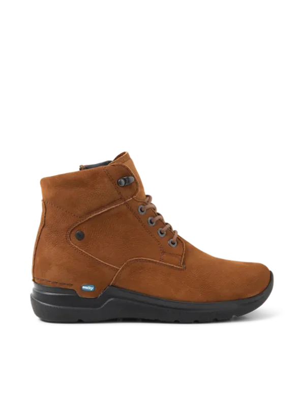 Wolky Whynot HV - cognac nubuck Hoge veterschoenen voor dames