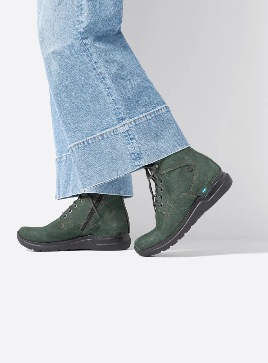 Wolky Hoge veterschoenen 06616 Whynot HV 11719 groen nubuck