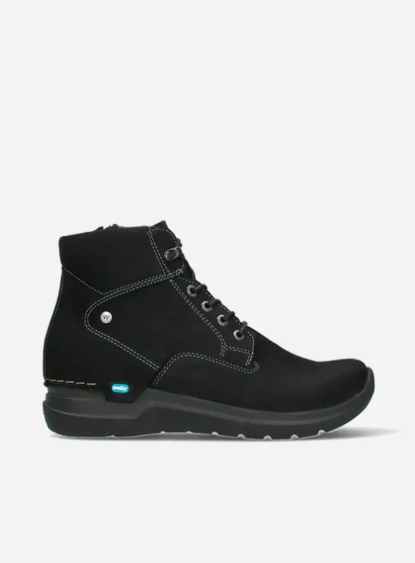 Wolky Whynot HV - zwart nubuck Hoge veterschoenen voor dames