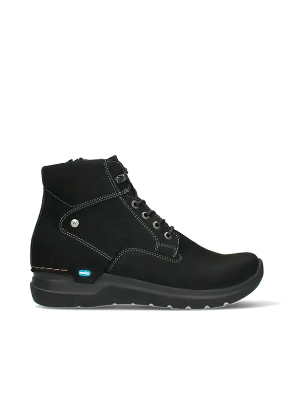 Wolky Whynot HV - zwart nubuck Hoge veterschoenen voor dames