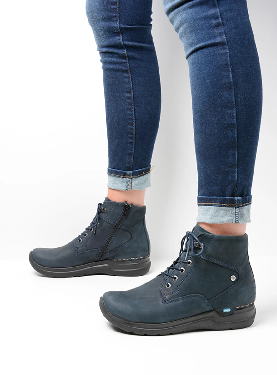 wolky hoge veterschoenen 06616 whynot hv 16800 blauw nubuck detail