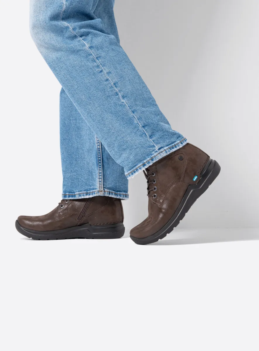 Wolky Hoge veterschoenen 06616 Whynot HV 36300 bruin effectleer
