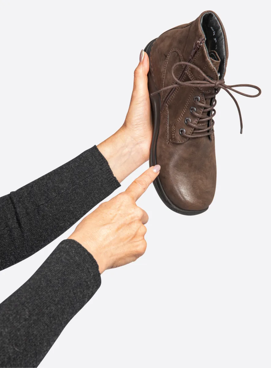 Wolky Hoge veterschoenen 06616 Whynot HV 36300 bruin effectleer