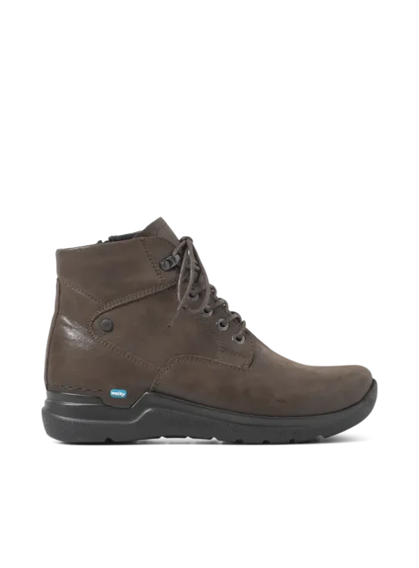 Wolky Whynot HV - bruin effectleer Hoge veterschoenen voor dames
