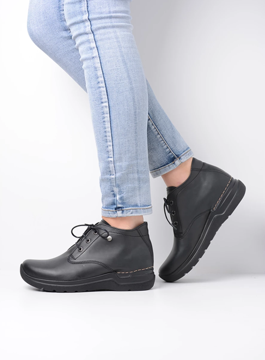 wolky hoge veterschoenen 06621 truth vegan 93000 zwart detail