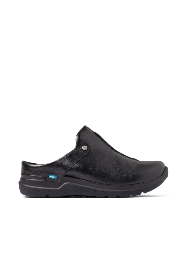 Wolky Holland DB - zwart metallic leer Klompen voor dames