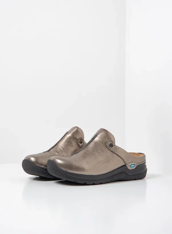 Wolky Holland DB - lood metallic leer Klompen voor dames