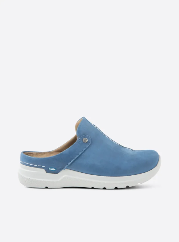 Wolky Holland DB - blauw effectleer Klompen voor dames