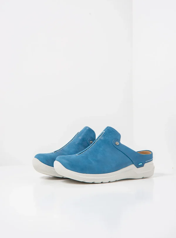 Wolky Holland DB - blauw effectleer Klompen voor dames