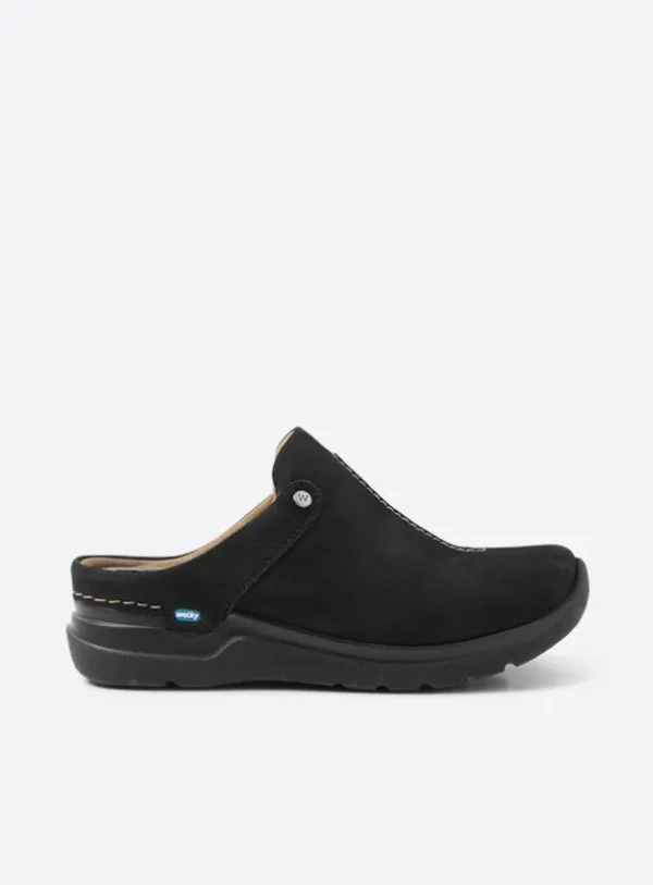 Wolky Holland DB - zwart nubuck Klompen voor dames
