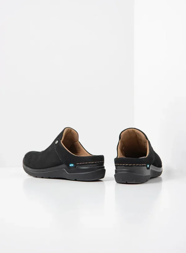 Wolky Holland DB - zwart nubuck Klompen voor dames