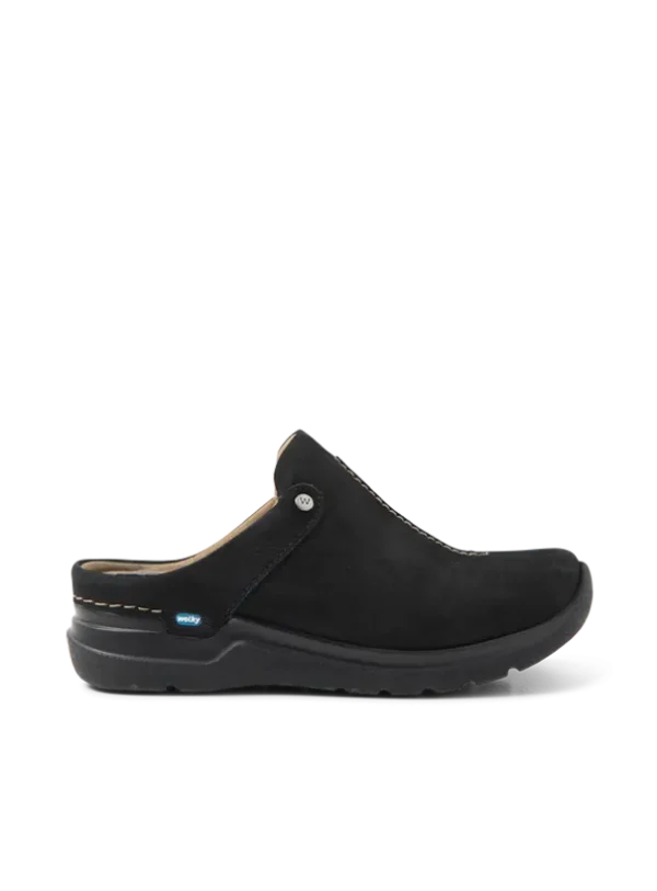 Wolky Holland DB - zwart nubuck Klompen voor dames