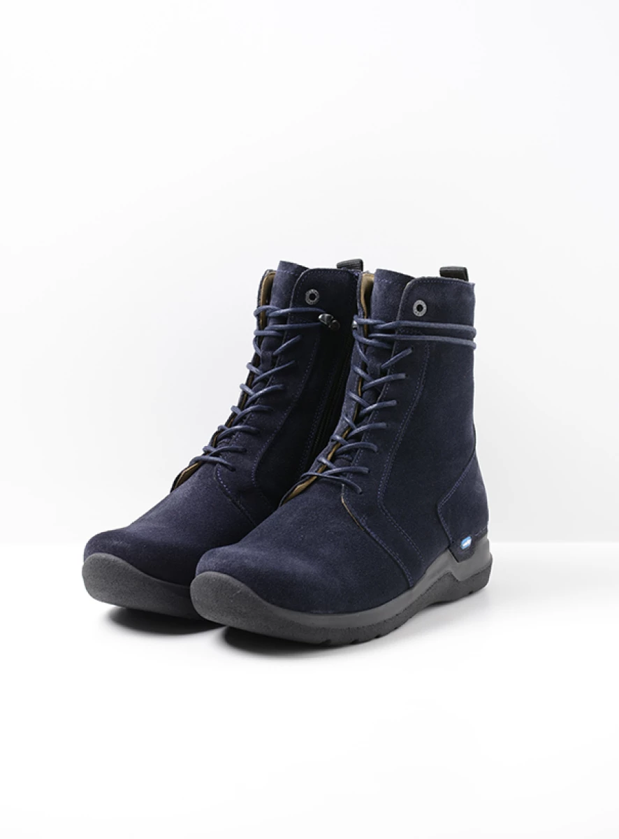 wolky hoge veterschoenen 06628 bluff db 98800 blauw suede front