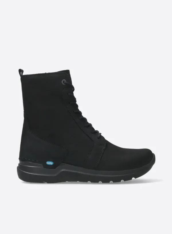 Wolky Viper HV - zwart nubuck Veterlaarzen voor dames