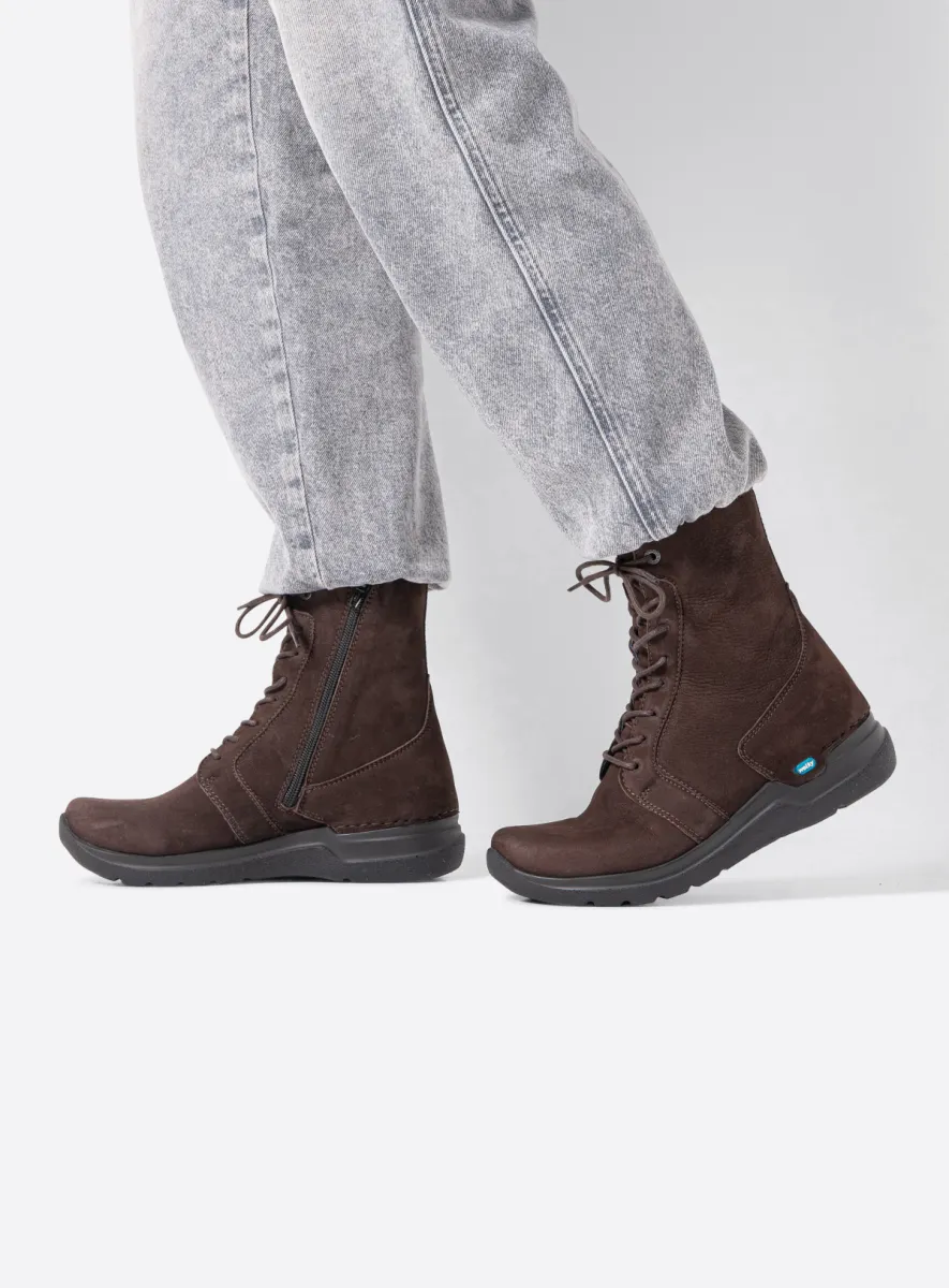 Wolky Hoge veterschoenen 06632 Viper HV 10300 bruin nubuck