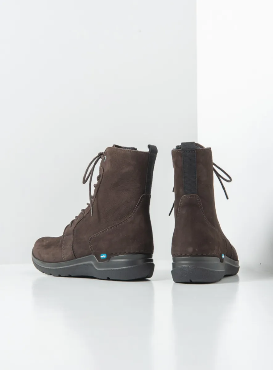Wolky Hoge veterschoenen 06632 Viper HV 10300 bruin nubuck