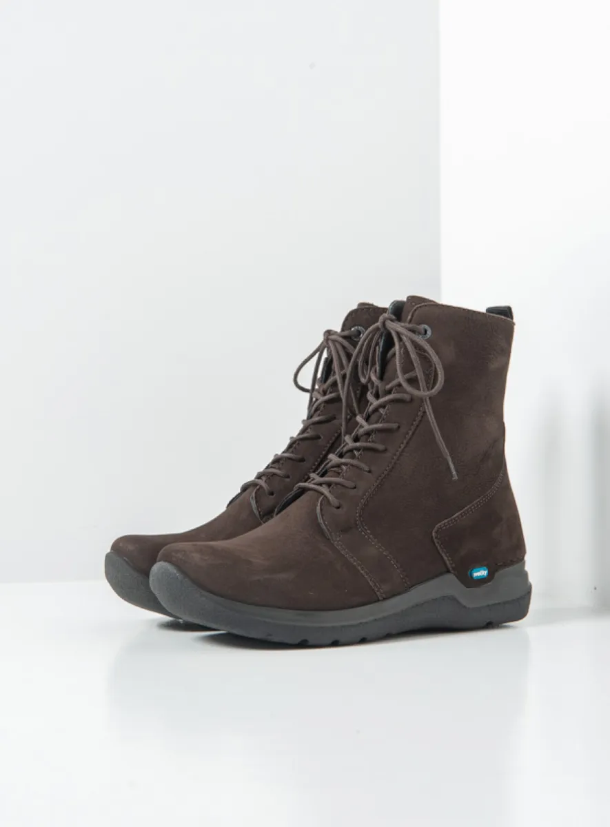 Wolky Hoge veterschoenen 06632 Viper HV 10300 bruin nubuck