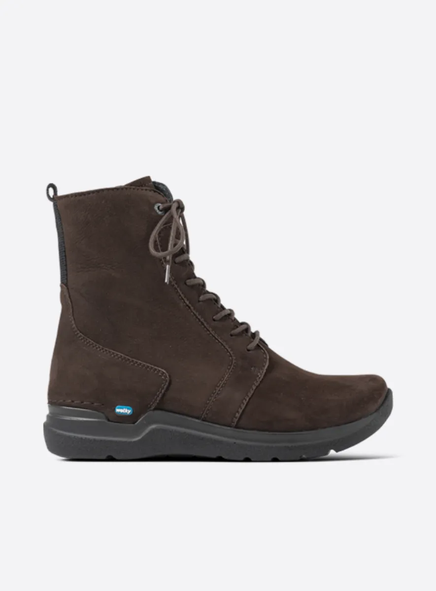 Wolky Hoge veterschoenen 06632 Viper HV 10300 bruin nubuck
