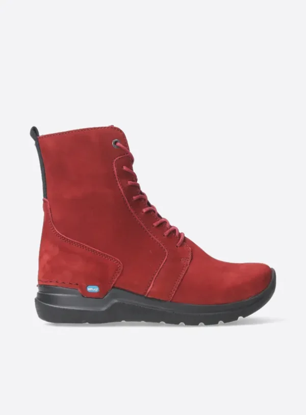 Wolky Viper HV - kersenrood nubuck Veterlaarzen voor dames