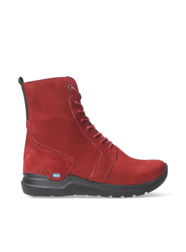 Wolky Viper HV - kersenrood nubuck Veterlaarzen voor dames