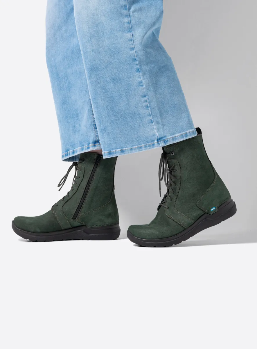 Wolky Hoge veterschoenen 06632 Viper HV 11719 groen nubuck