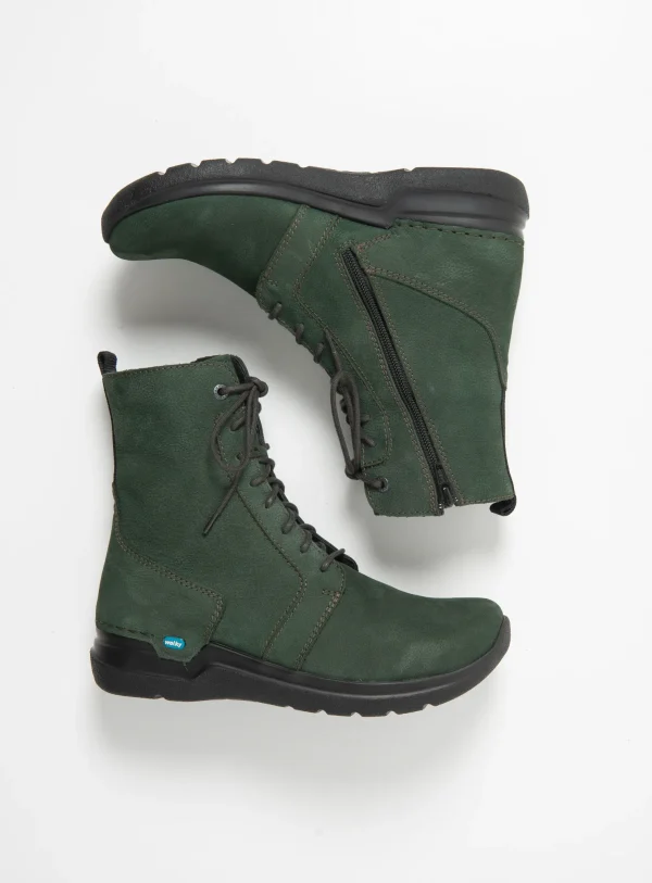 Wolky Viper HV - groen nubuck Veterlaarzen voor dames