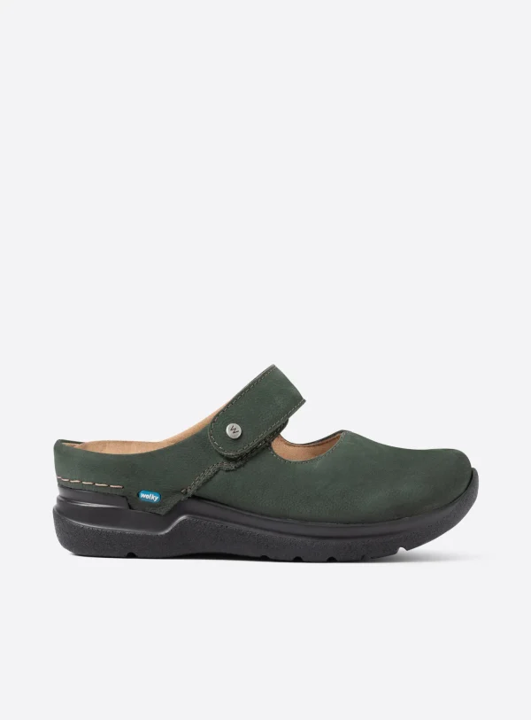 Wolky Narni DB - groen nubuck Breedtemaat H voor dames