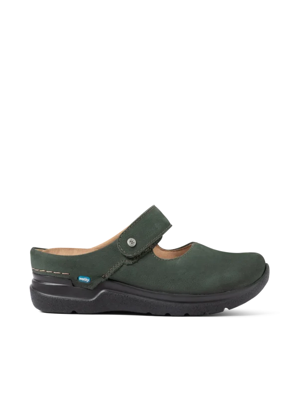 Wolky Narni DB - groen nubuck Breedtemaat H voor dames