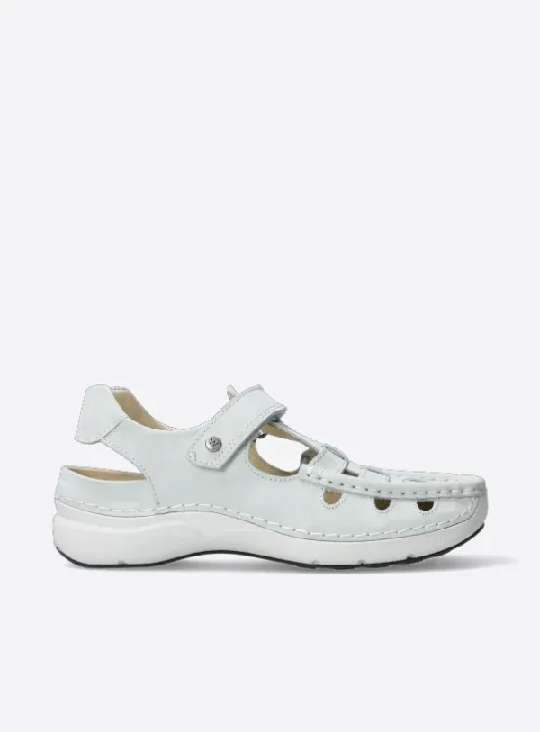 Wolky Rolling Sun - offwhite effectleer Sandalen voor dames