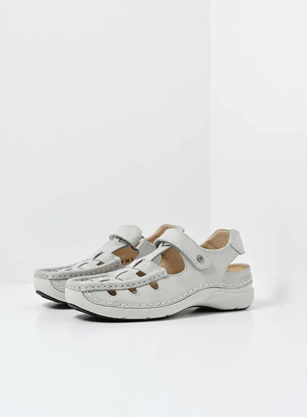 Wolky Rolling Sun - offwhite effectleer Sandalen voor dames