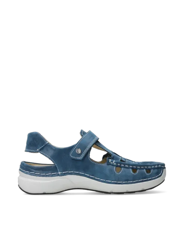 Wolky Rolling Sun - blauw effectleer Sandalen voor dames