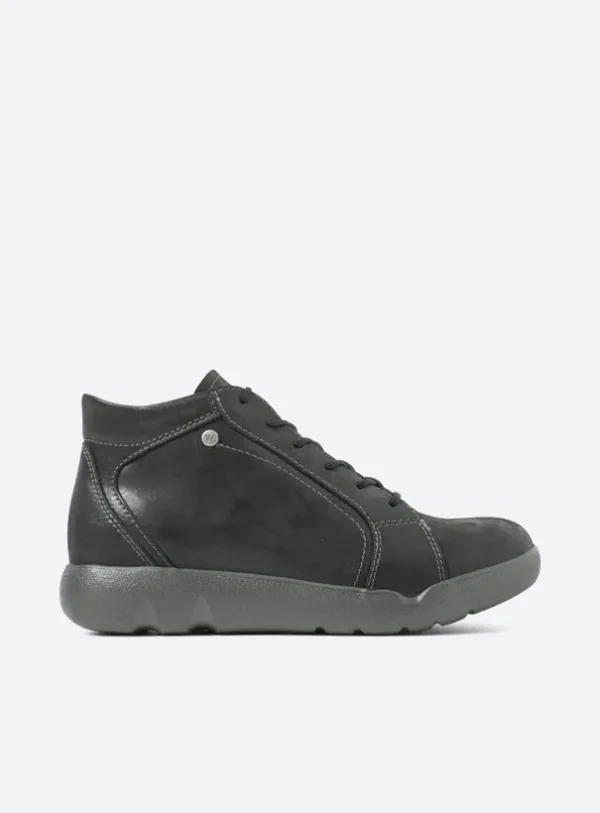 Wolky Lugana - zwart effectleer Hoge veterschoenen voor dames
