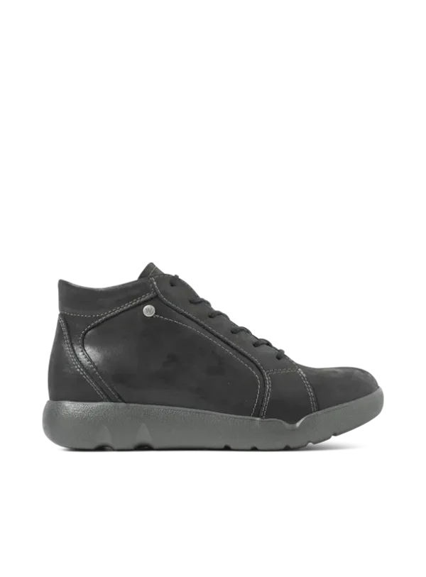 Wolky Lugana - zwart effectleer Hoge veterschoenen voor dames
