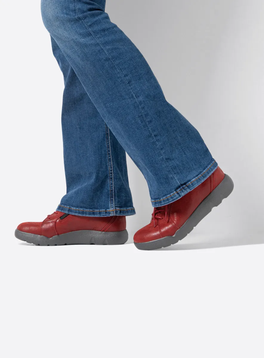 Wolky Hoge veterschoenen 07525 Lugana 36553 kersenrood effectleer