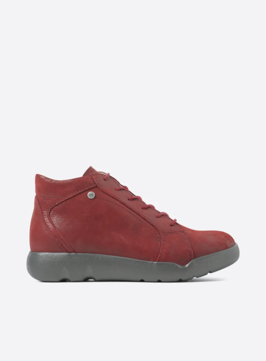Wolky Lugana - kersenrood effectleer Comfort schoenen voor dames