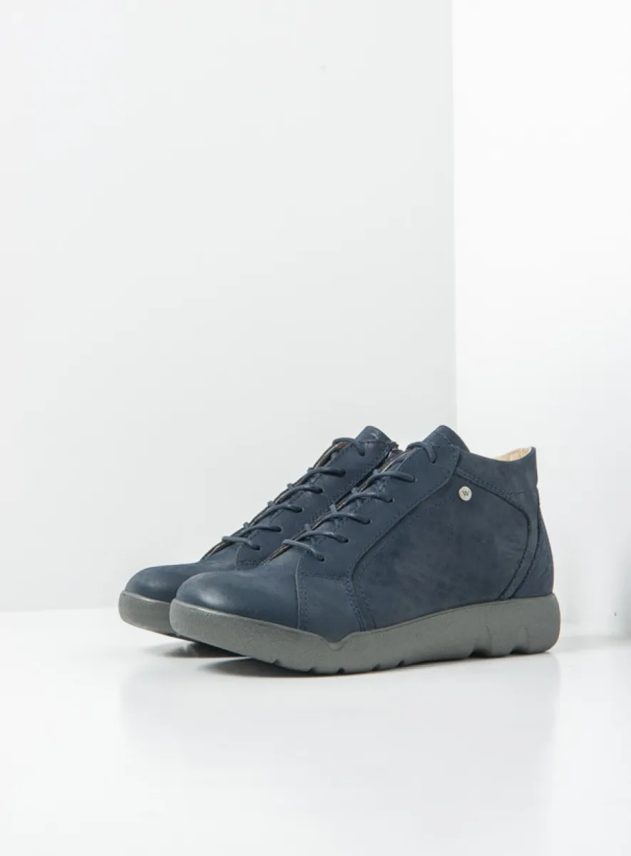 Wolky Lugana - denimblauw effectleer Comfort schoenen voor dames