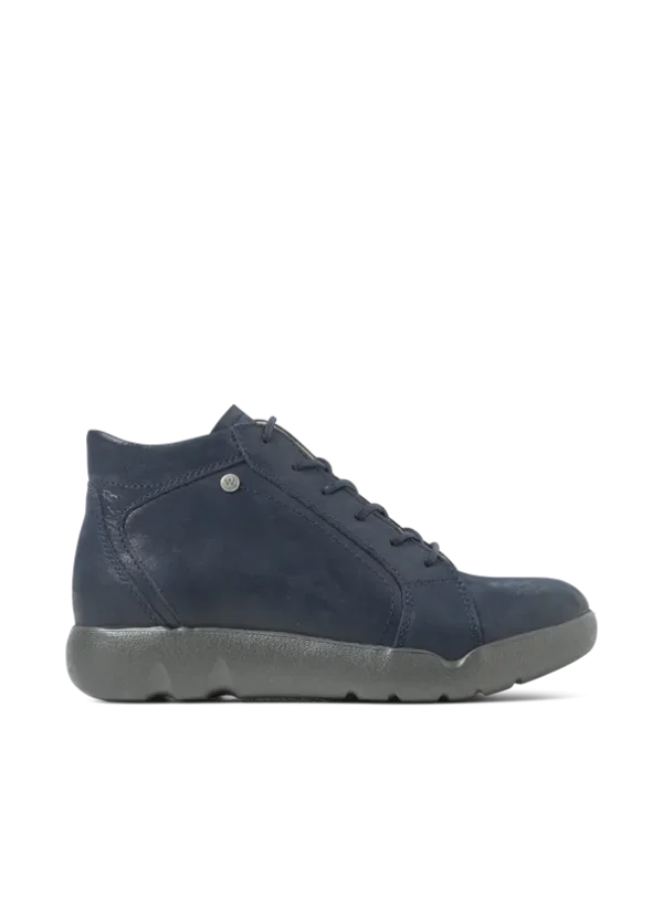 Wolky Lugana - denimblauw effectleer Hoge veterschoenen voor dames