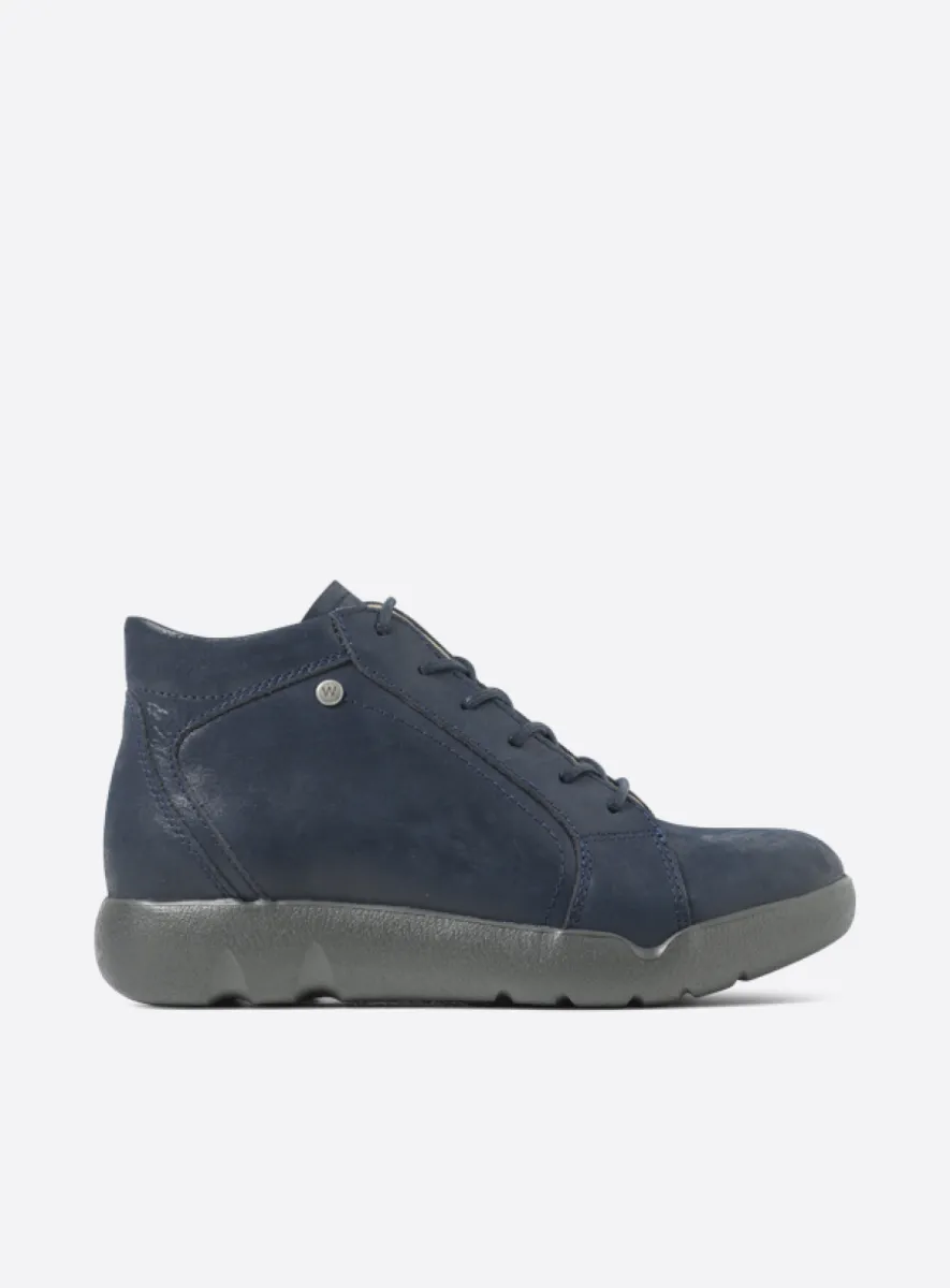 Wolky Lugana - denimblauw effectleer Comfort schoenen voor dames