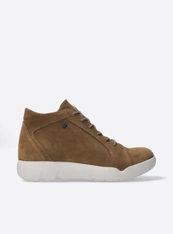 Wolky Lugana - tobacco suede Hoge veterschoenen voor dames