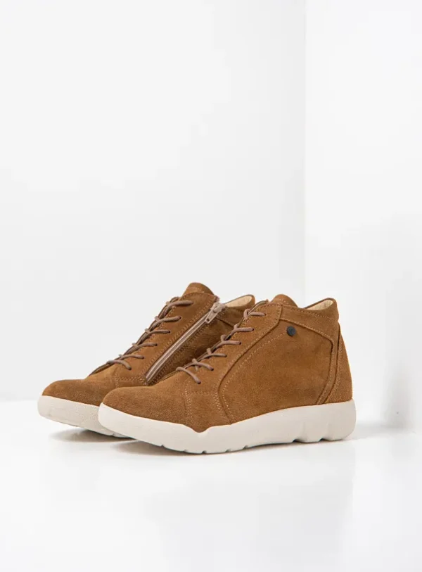 Wolky Lugana - tobacco suede Hoge veterschoenen voor dames
