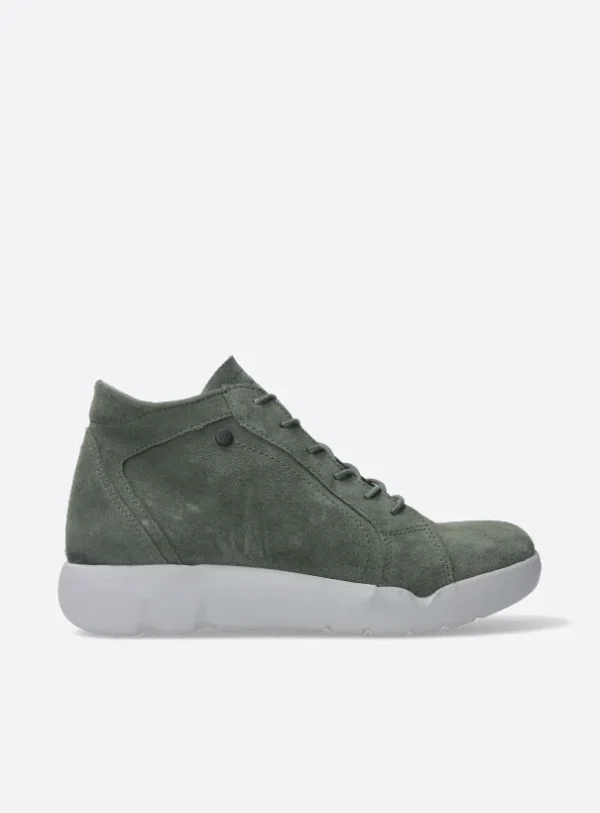 Wolky Lugana - groen suede Hoge veterschoenen voor dames