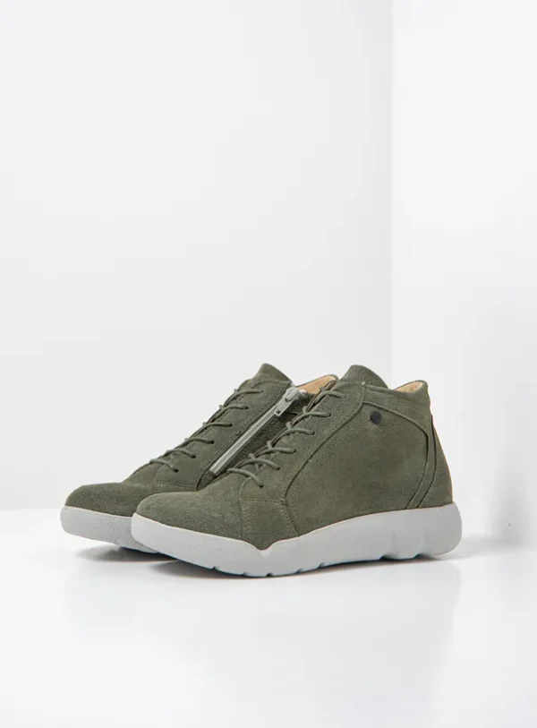 Wolky Lugana - groen suede Hoge veterschoenen voor dames