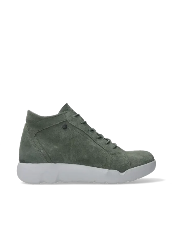 Wolky Lugana - groen suede Hoge veterschoenen voor dames