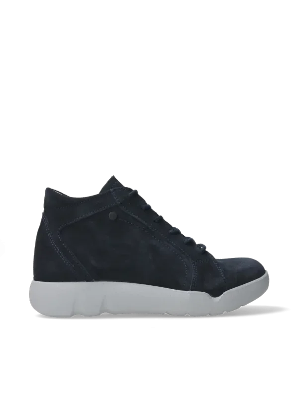Wolky Lugana - blauw suede Hoge veterschoenen voor dames
