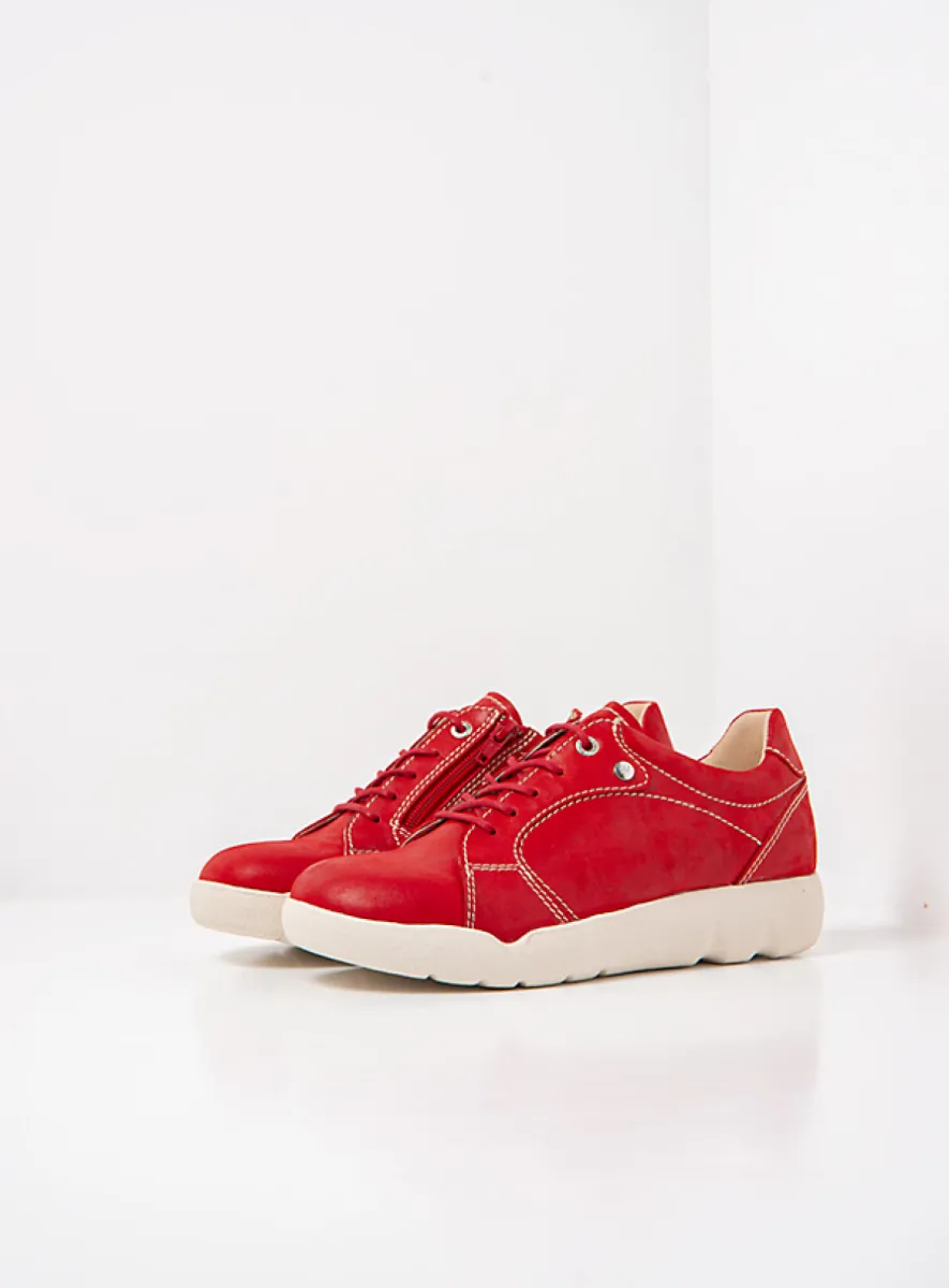 Wolky Lunvia - rood effectleer Veterschoenen voor dames