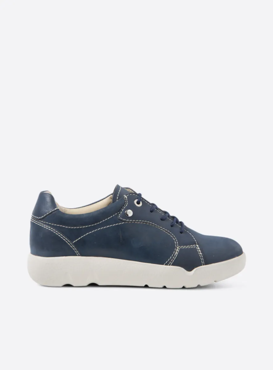 Wolky Lunvia - denimblauw effectleer Veterschoenen voor dames