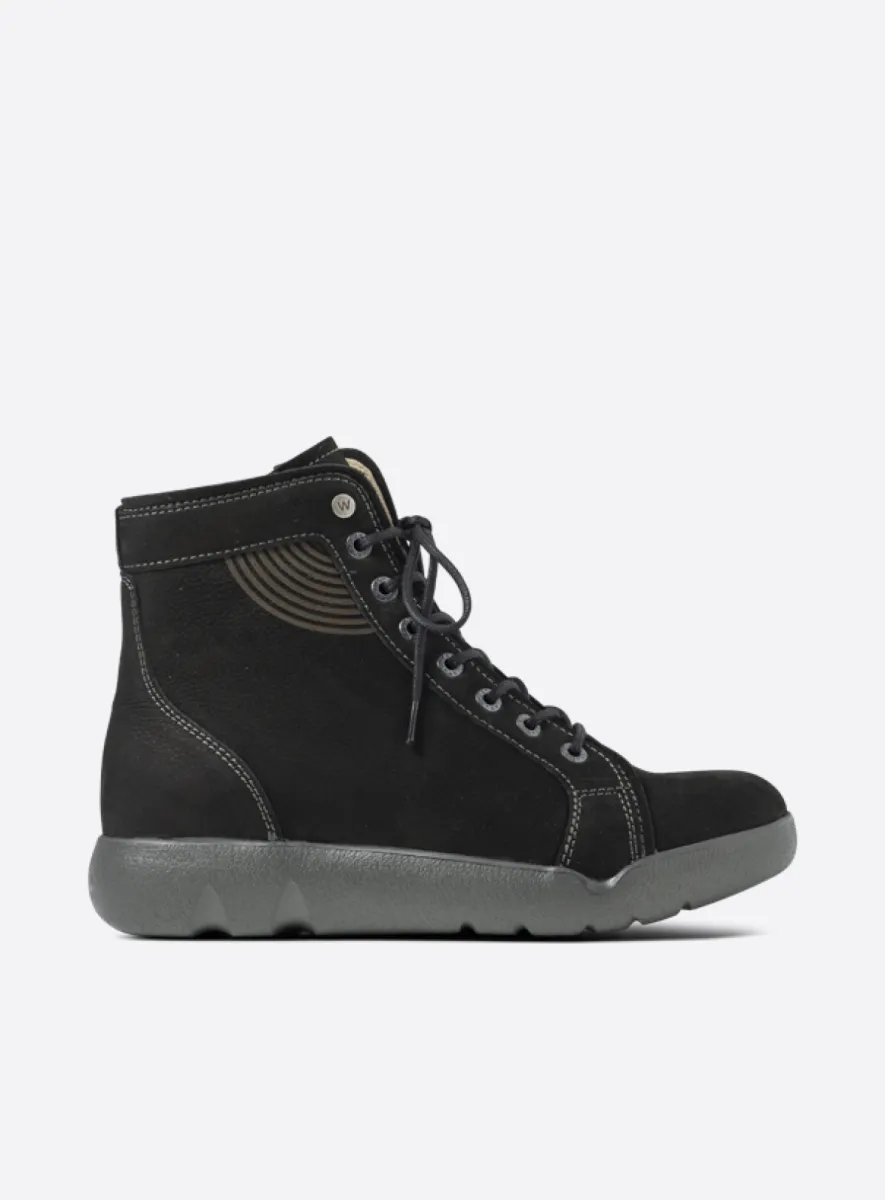Wolky Fiano - zwart nubuck Comfort schoenen voor dames