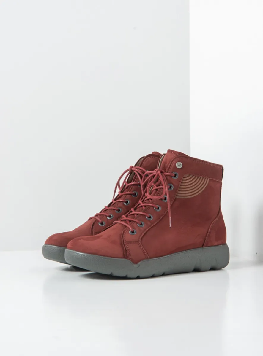 Wolky Fiano - bordeauxrood nubuck Comfort schoenen voor dames