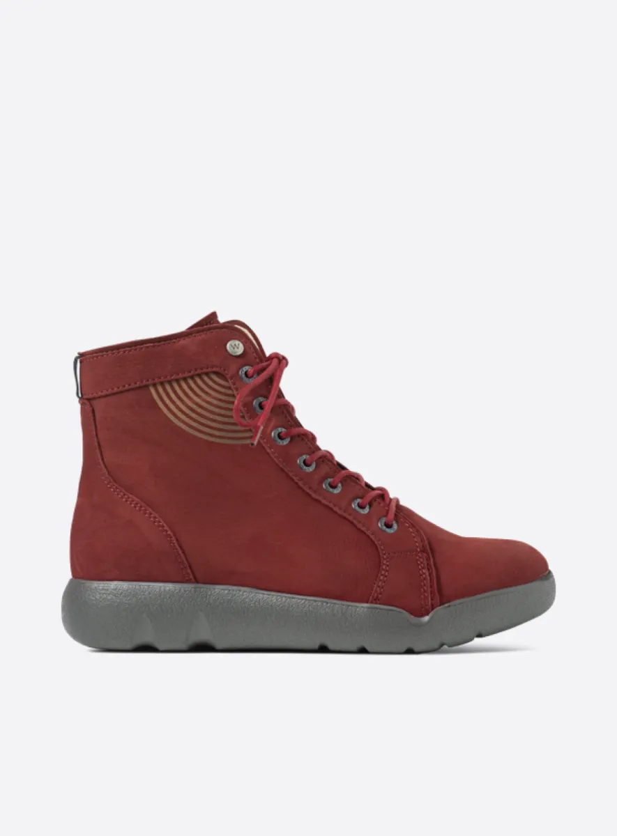 Wolky Fiano - bordeauxrood nubuck Comfort schoenen voor dames