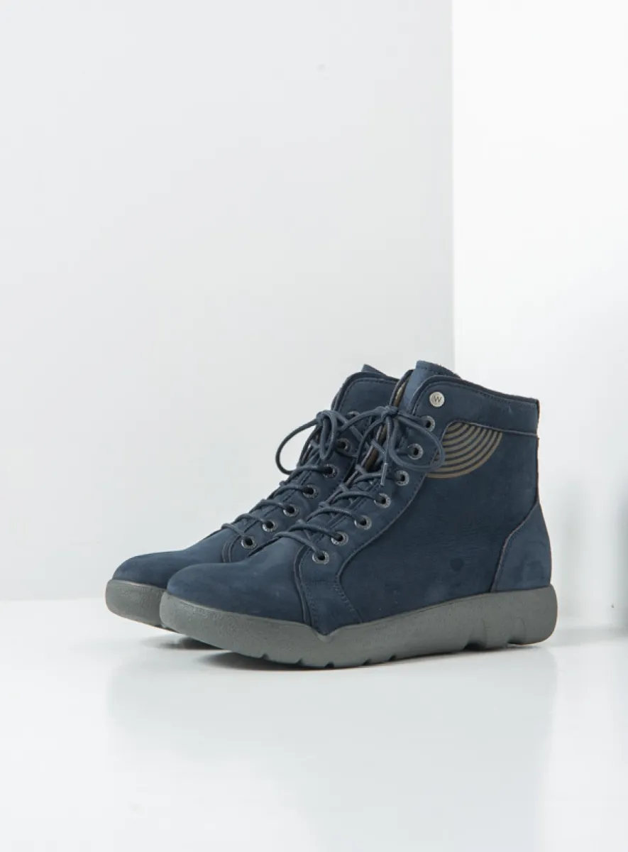 Wolky Fiano - blauw nubuck Comfort schoenen voor dames